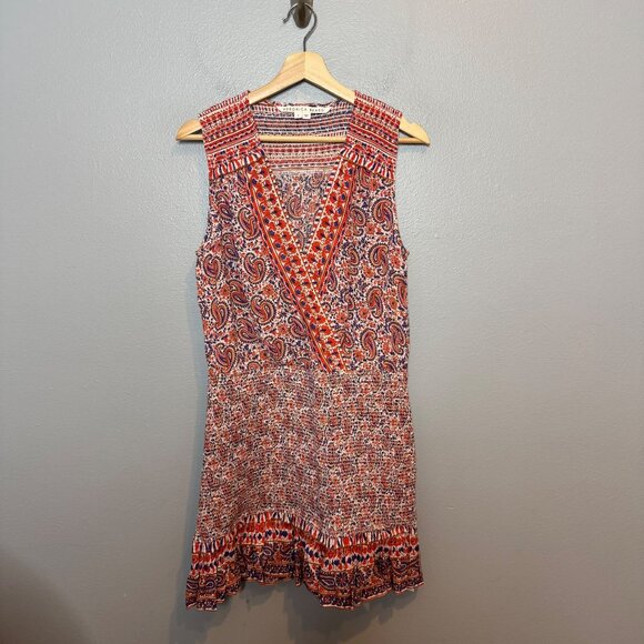 VERONICA BEARD paisley print cox smocked dress size M - Picture 2 of 7